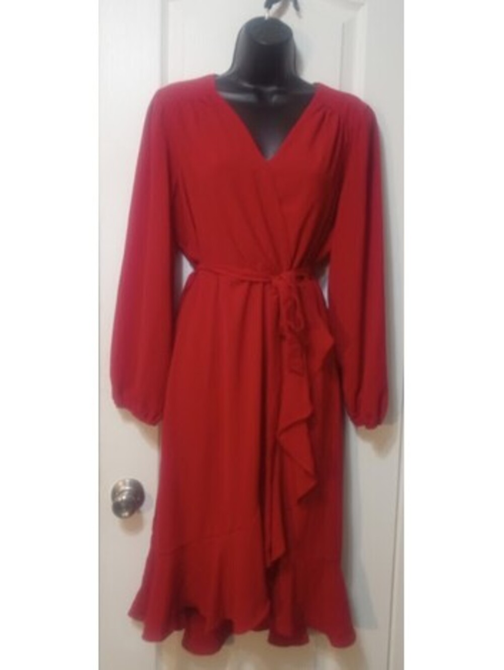 Luxology • Red Wrap Dress • Large